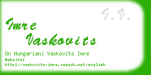 imre vaskovits business card